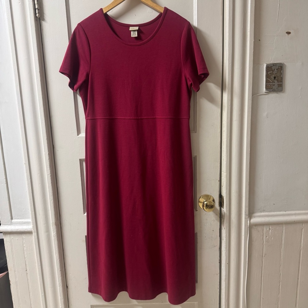 L.L. Bean Rich Red Midi Dress